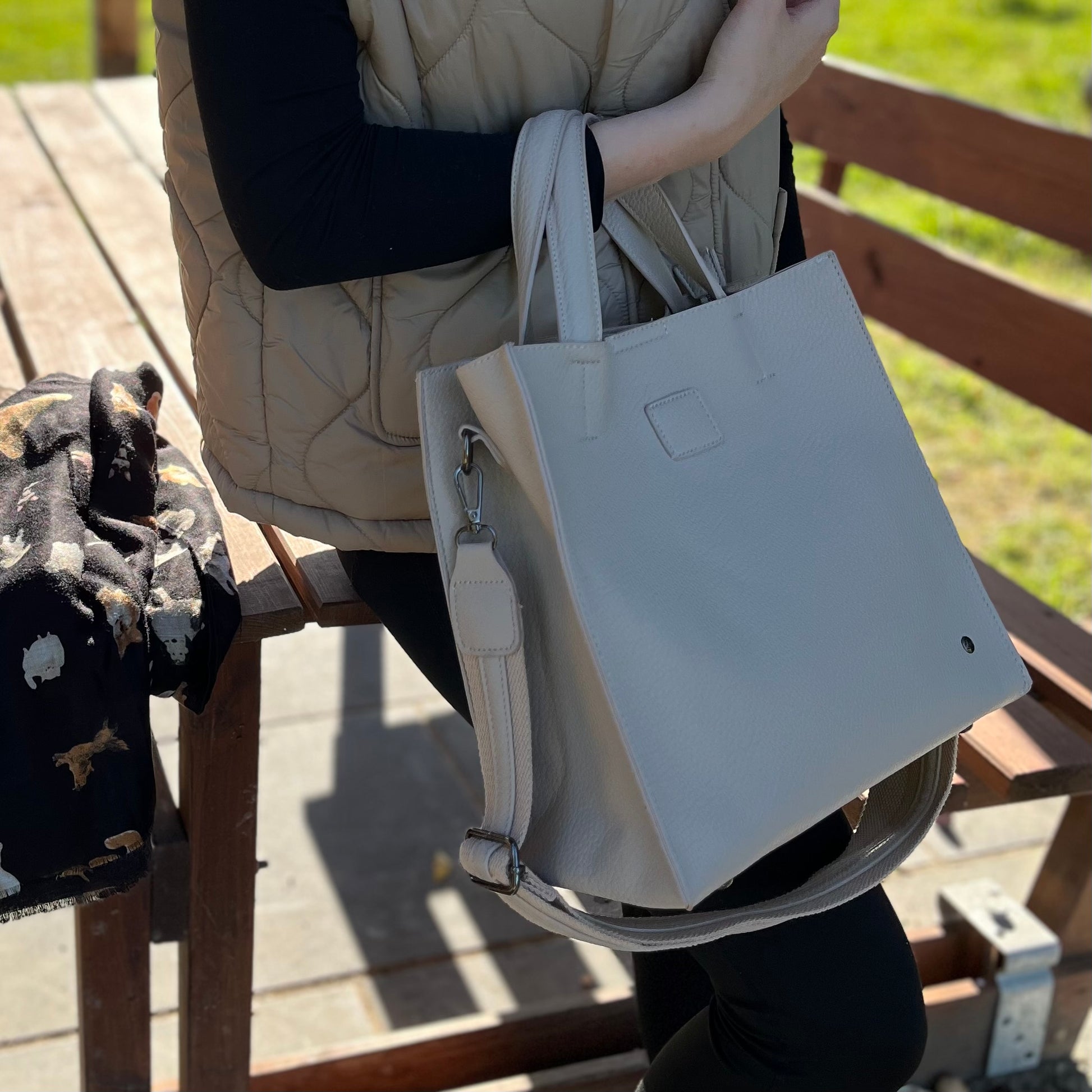 Elegante Tasche - Creme/Weiß